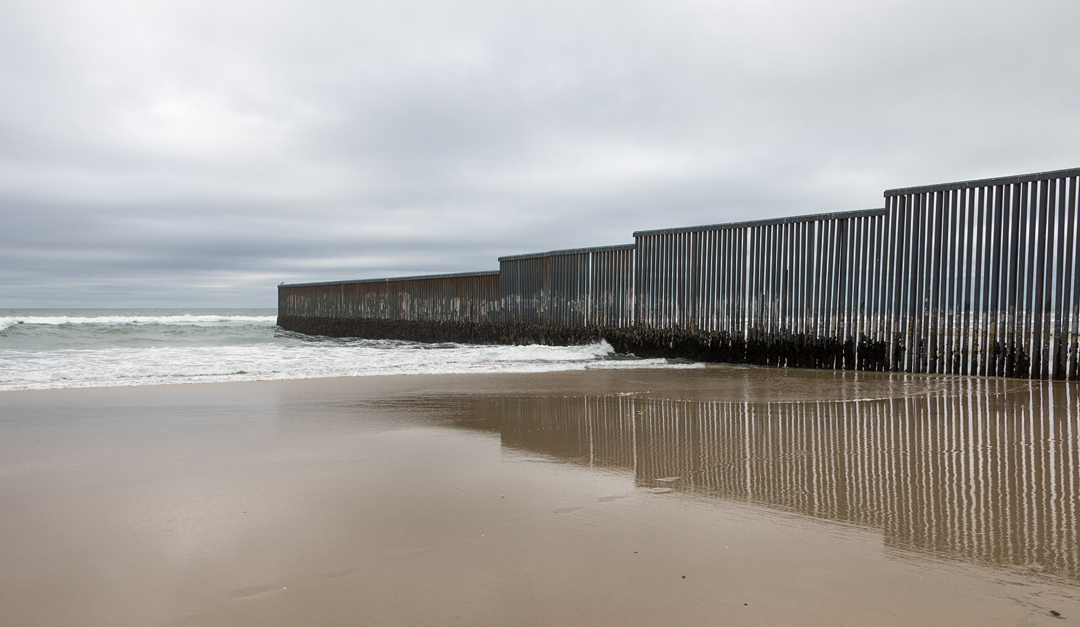 Mexico-US border wall at Tijuana