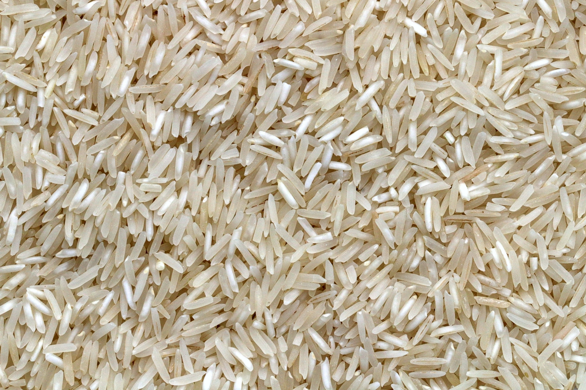 Photo of white rice grains